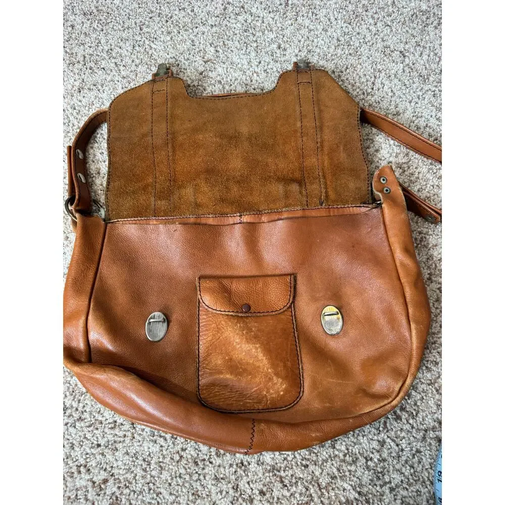 Genuine Leather Vintage Brown Slouchy Satchel, Soft & supple Leather crossbody